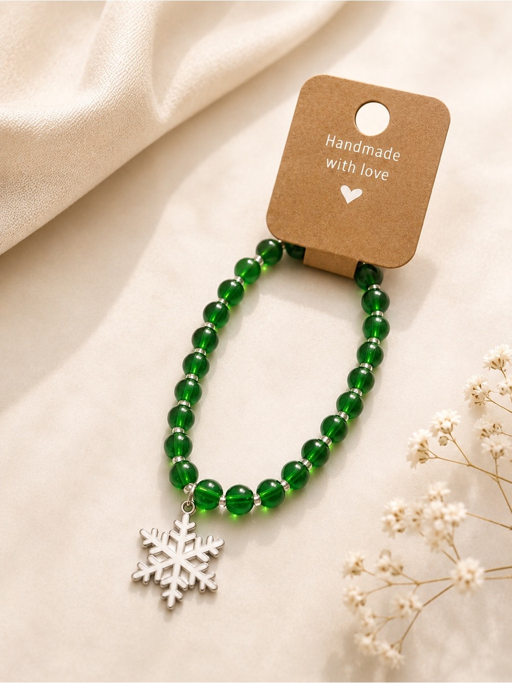 Green Snowflake Bracelet